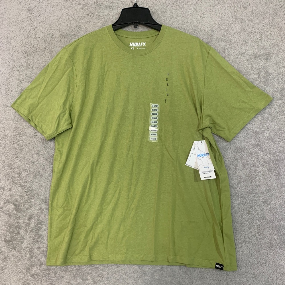 NWT Hurley Explore T-Shirt Men's XL Green Cotton Blend Graphic  UPF 30 - Picture 3 of 11